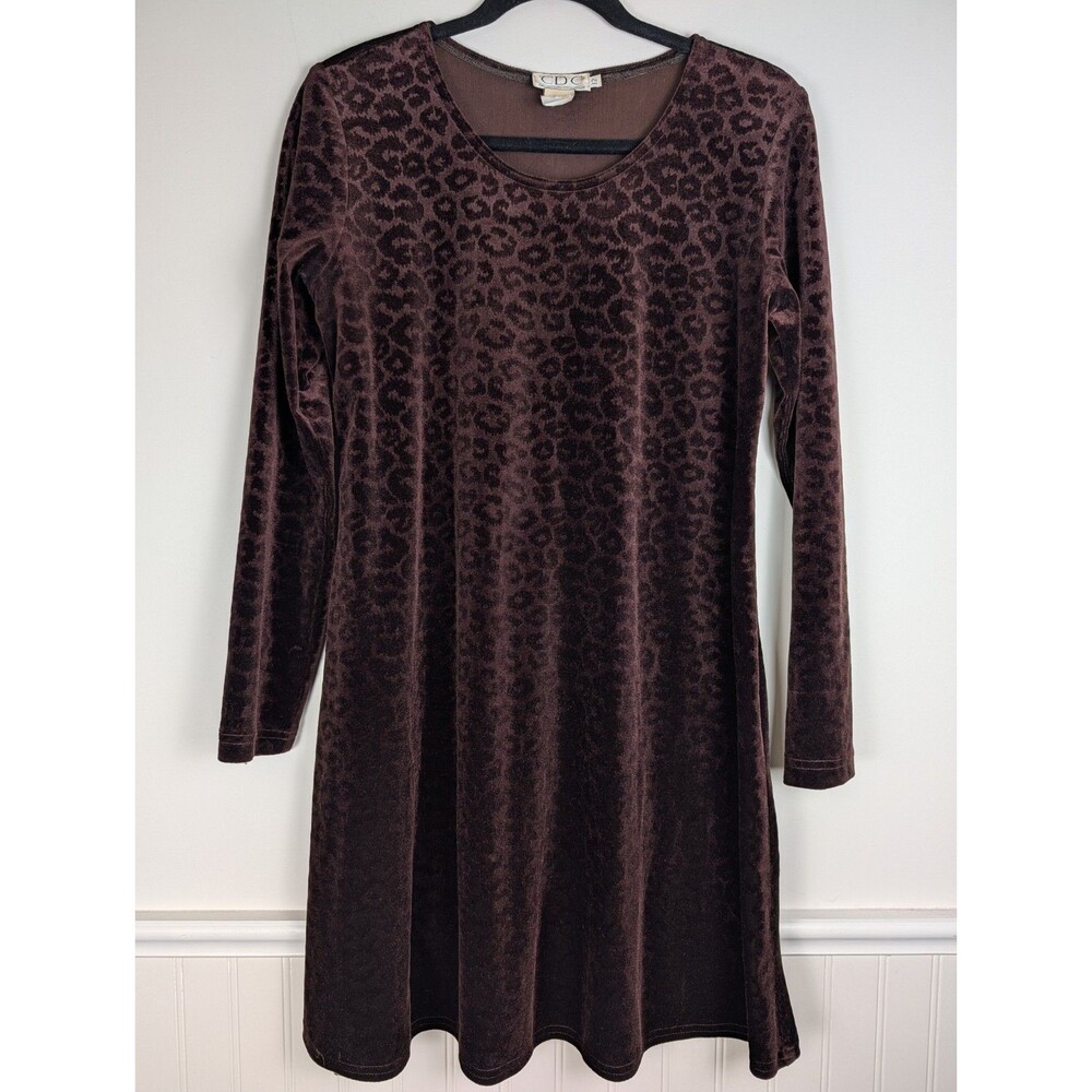 CDC Caren Desiree Company Dress Chocolate Brown Velvet Burnout Forest Fairy 12